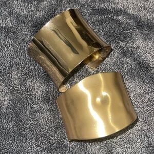14k Gold plated cuff bracelet with abstract design